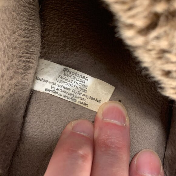 Isotoner Women's Tan Microsuede Faux-Fur Clog Slipper Size 9.5-10 smartzone - Picture 12 of 13